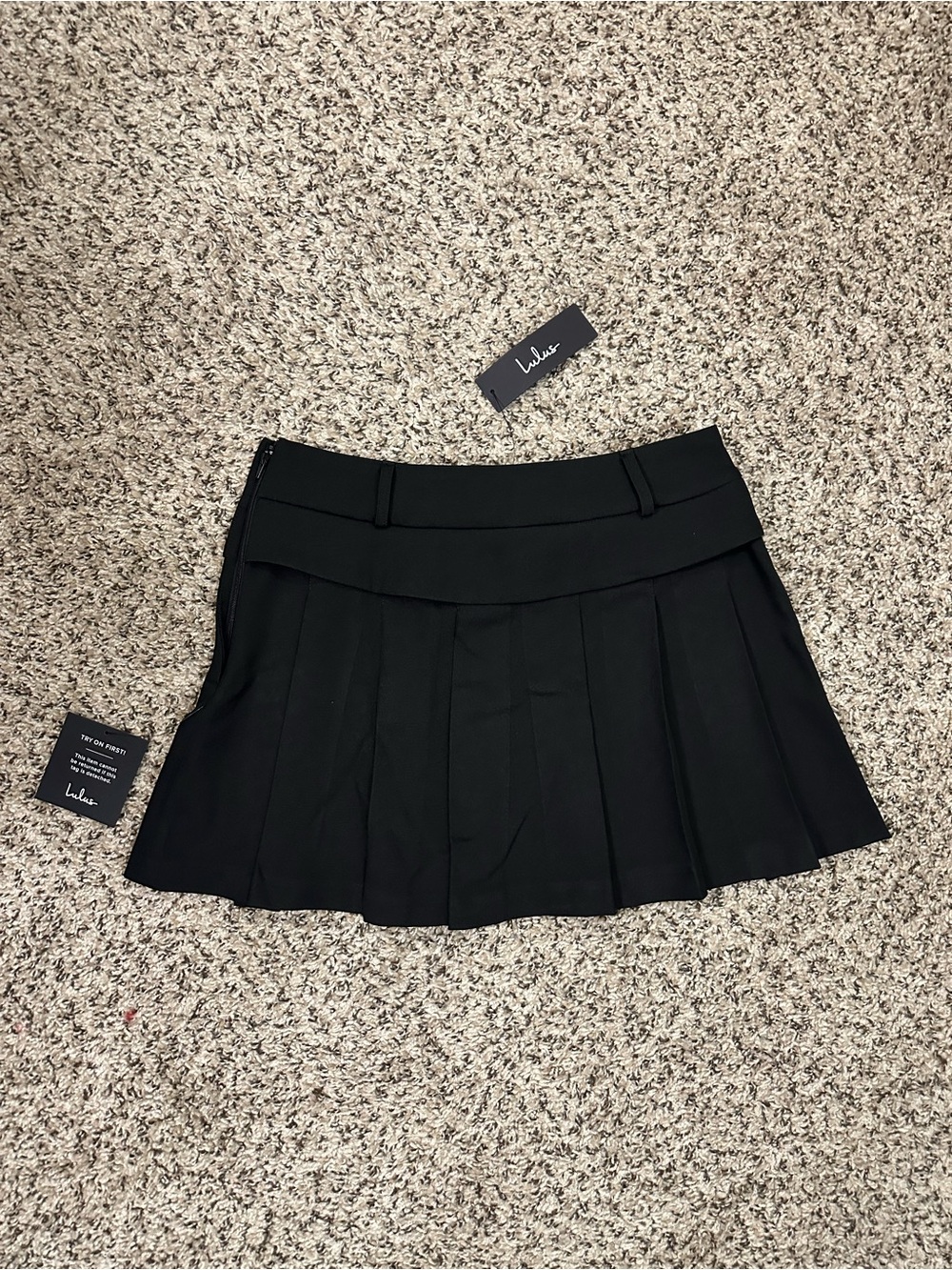 Lulu's Black Pleated Mini Skirt - Picture 2 of 4